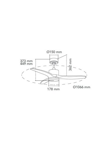 Ventilador de teto TERRE LED preto com lâminas de madeira escura 18W CCT