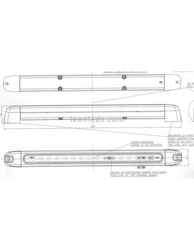 Troisième barre de feux stop LED arrière pour camion 24 Volts rouge approuvé | leonleds