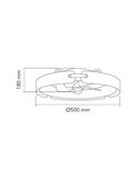 Ventilador Plafón LED cirular TIVOLI 50W 5200Lm con aspas integradas efecto madera, marrón CCT Dim