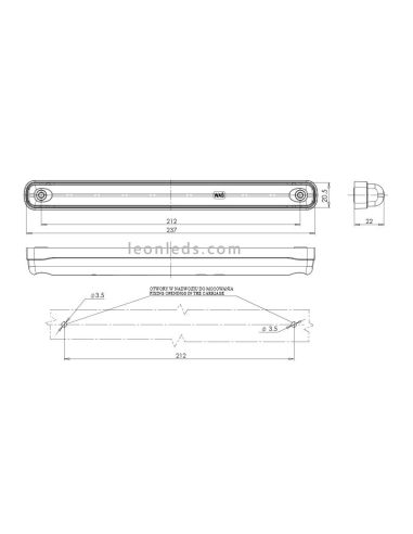 Barra de freio neon efeito Was Third Brake Light Red Tulipa Red com cabo w160 1143 | leonleds