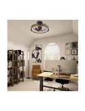 Ventilador Plafón LED cirular TIVOLI 50W 5200Lm con aspas integradas efecto madera, marrón CCT Dim