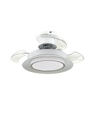 Ventilador de teto VILLA 18W 2400Lm CCT LED com lâminas retráteis para ambientes pequenos