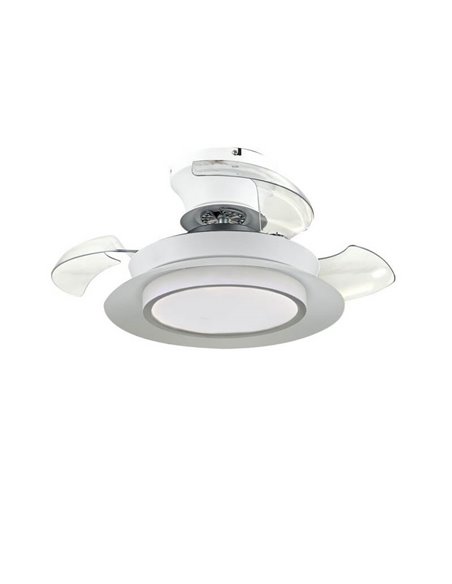 Ventilateur de Plafond LED VILLA 18W 2400Lm CCT à pales rétractables pour petites pièces