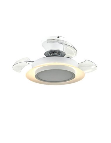 Ventilateur de Plafond LED VILLA 18W 2400Lm CCT à pales rétractables pour petites pièces