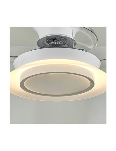 Ventilador de Techo LED con aspas retráctiles VILLA 18W 2400Lm CCT para habitaciones pequeñas