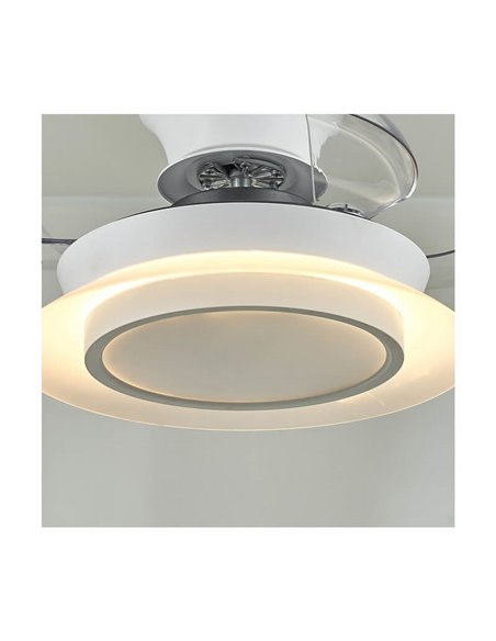 Ventilateur de Plafond LED VILLA 18W 2400Lm CCT à pales rétractables pour petites pièces