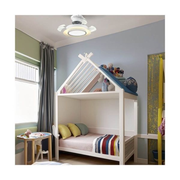 Ventilador de Techo LED con aspas retráctiles VILLA 18W 2400Lm CCT para habitaciones pequeñas