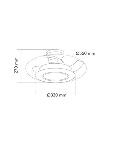 Ventilateur de Plafond LED VILLA 18W 2400Lm CCT à pales rétractables pour petites pièces