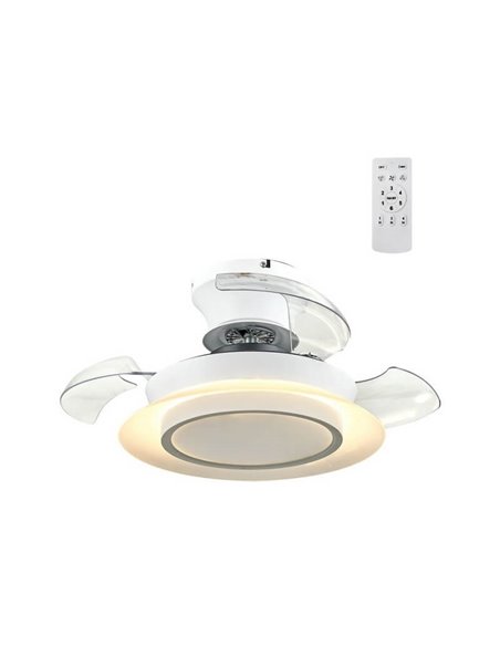 Ventilador de Techo LED con aspas retráctiles VILLA 18W 2400Lm CCT para habitaciones pequeñas