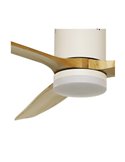 YEN Ventilateur de Plafond LED Blanc+Bois 15W 1500Lm pour pièces de plus de 20m2 CCT