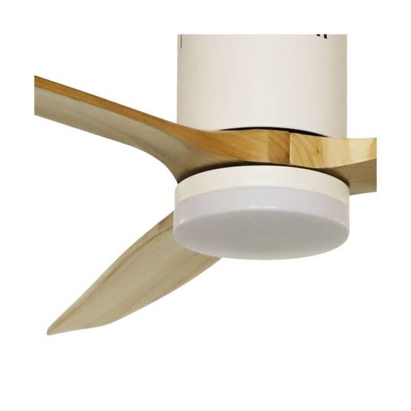 Ventilador de Techo LED YEN Blanco+Madera 15W 1500Lm para habitaciones de más de 20m2 CCT