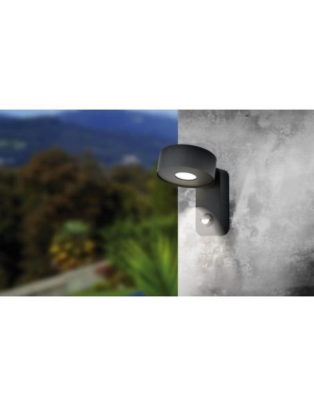 Aplique Pared LED Sensor Movimiento PALOSCO 4,9W 360lm IP44 | LeonLeds