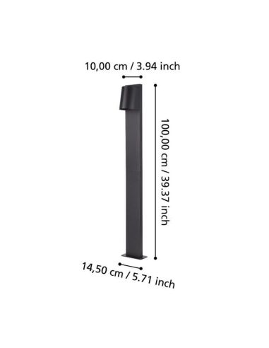 Poste Exterior Superficie STAGNONE 1x4,6W GU10 400lm IP54 | LeonLeds