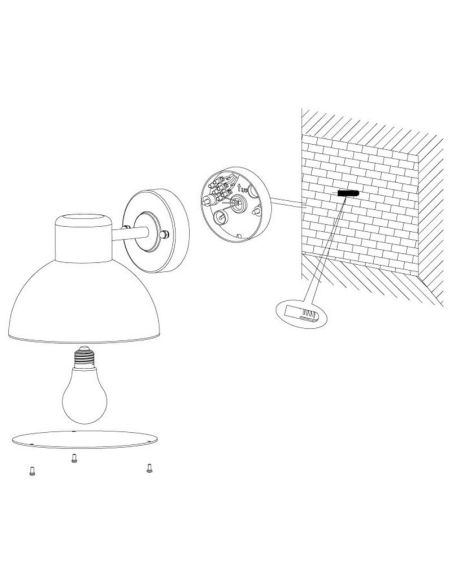 Candeeiro de parede exterior simples ENTRIMO Bulb excl. 1xE27 40W IP44 | LeonLeds