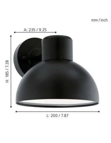 Candeeiro de parede exterior simples ENTRIMO Bulb excl. 1xE27 40W IP44 | LeonLeds