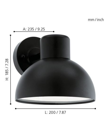 Candeeiro de parede exterior simples ENTRIMO Bulb excl. 1xE27 40W IP44 | LeonLeds