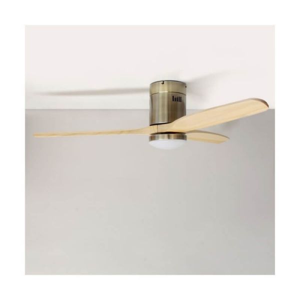 YEN DC LED ventilateur de plafond avec pales en bois clair 15W 1500Lm CCT grandes pièces