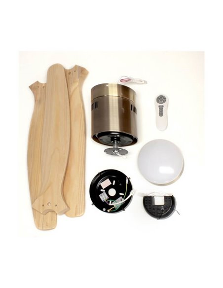 YEN DC LED ventilateur de plafond avec pales en bois clair 15W 1500Lm CCT grandes pièces