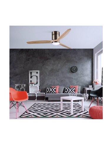 YEN DC LED ventilateur de plafond avec pales en bois clair 15W 1500Lm CCT grandes pièces