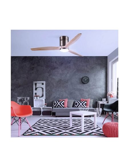 YEN DC LED ventilateur de plafond avec pales en bois clair 15W 1500Lm CCT grandes pièces