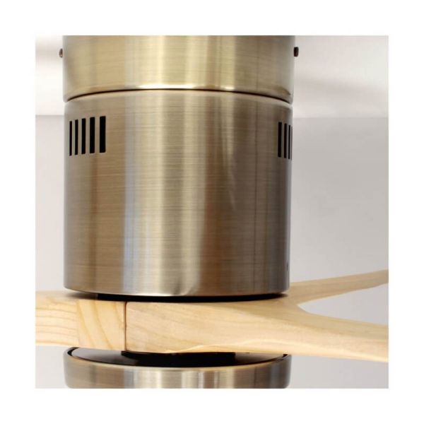 Ventilador de teto YEN DC LED com lâminas de madeira clara 15W 1500Lm CCT salas grandes