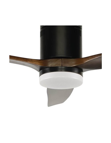 Ventilador de Techo grande con LED YEN Negro+Madera 15W 1500Lm CCT