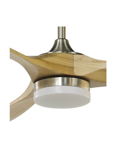 YENBIG ventilateur LED DC bois clair 18W 1600Lm CCT pour grandes pièces