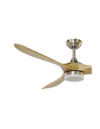 YENBIG ventilateur LED DC bois clair 18W 1600Lm CCT pour grandes pièces