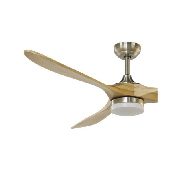 Ventilador YENBIG de madeira clara DC LED 18W 1600Lm CCT para salas grandes