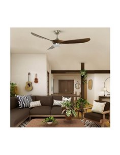 Ventilador YENBIG DC LED de madeira escura 18W 1600Lm CCT para salas grandes 2