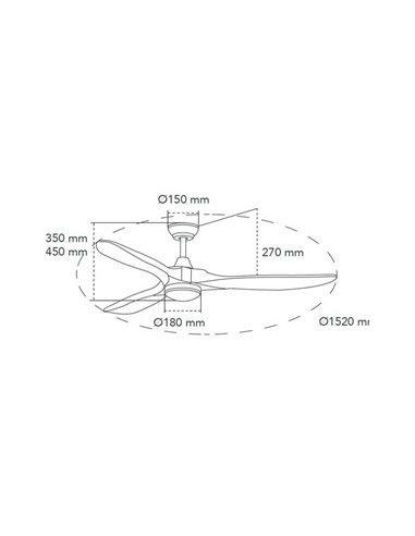 YENBIG Ventilateur LED DC bois foncé 18W 1600Lm CCT pour grandes pièces
