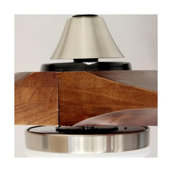 Ventilador YENBIG DC LED de madeira escura 18W 1600Lm CCT para salas grandes