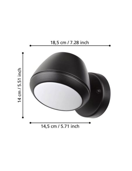 Aplique Pared LED Exterior NIVAROLO Bombilla incl.1X4,6W GU10 400lm IP44 | LeonLeds