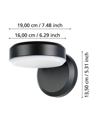 Aplique LED Exterior FORNACI Bombilla incl.1x8,7W 850lm IP44 | LeonLeds