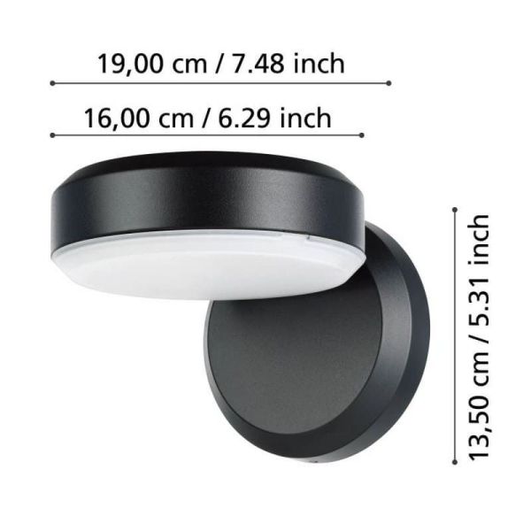 Aplique LED Exterior FORNACI Bombilla incl.1x8,7W 850lm IP44 | LeonLeds