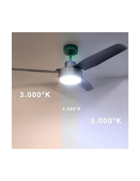 Ventilador de techo LED de acero Titano DC CIMIO  LED  22W 3CCT Fácil instalación