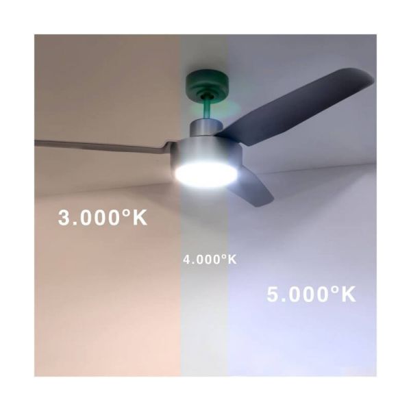 Ventilador de teto LED Titano DC Steel CIMIO LED 22W 3CCT Fácil instalação