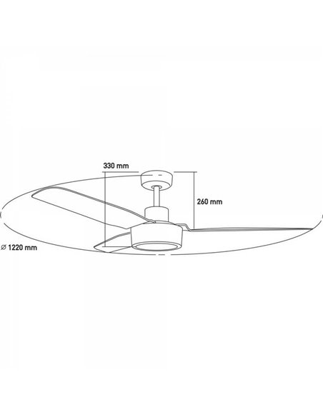 Ventilador de teto LED Titano DC Steel CIMIO LED 22W 3CCT Fácil instalação