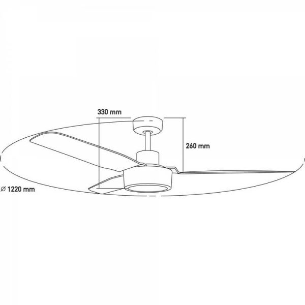 Installation facile en acier du ventilateur de plafond CIMIO LED 22W 3CCT de Titano DC LED