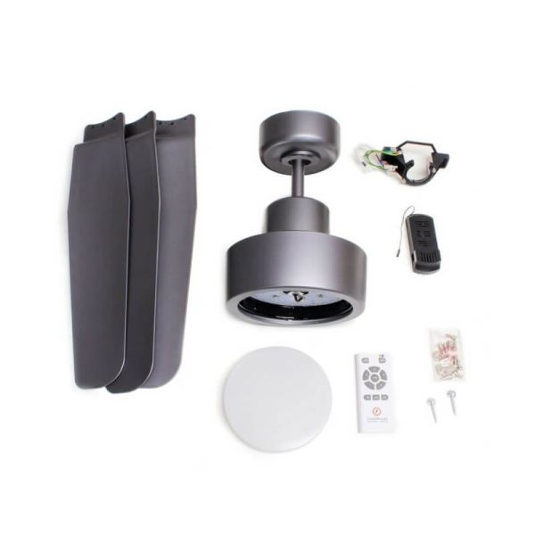 Ventilador de techo LED de acero Titano DC CIMIO  LED  22W 3CCT Fácil instalación