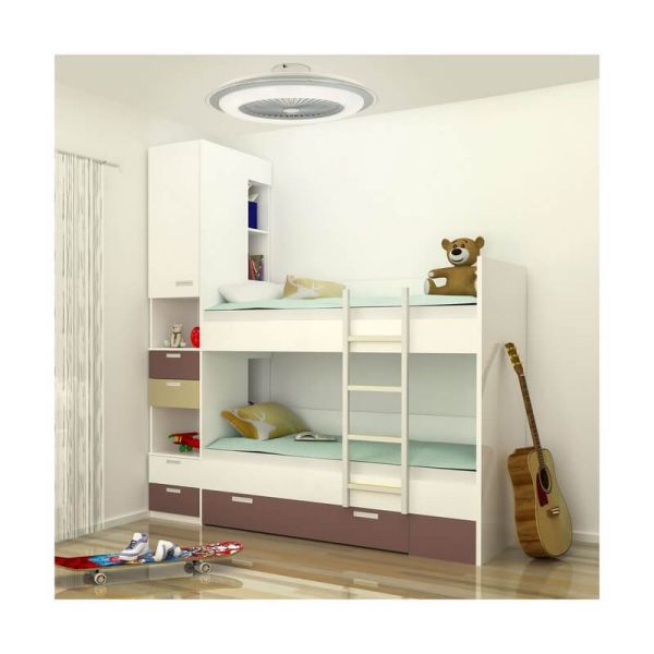 Ventilador redondo com pás ocultas e luz LED AC LIRIA 40W CCT