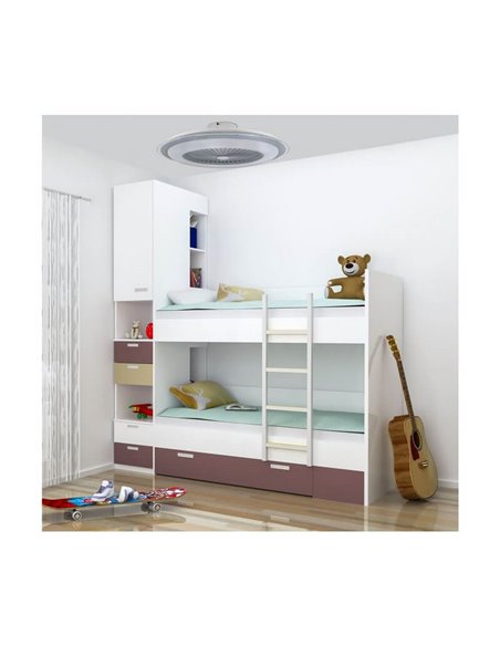 Ventilador redondo con aspas escondidas y luz LED AC LIRIA 40W CCT