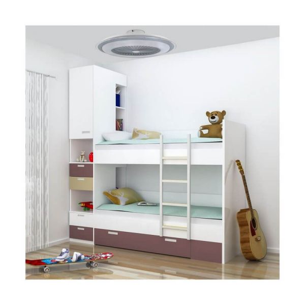 Ventilador redondo con aspas escondidas y luz LED AC LIRIA 40W CCT