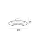 Ventilador redondo con aspas escondidas y luz LED AC LIRIA 40W CCT