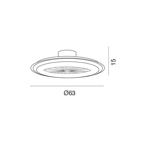 Ventilador redondo com pás ocultas e luz LED AC LIRIA 40W CCT