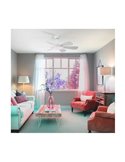 Ventilateur de plafond LED MODE blanc avec moteur DC 6 pales 24W CCT