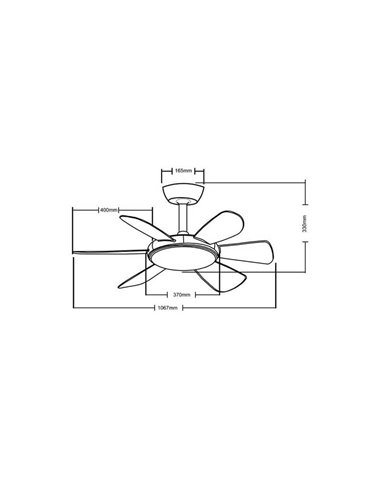 Ventilador de techo LED MODE blanco con motor DC 6 aspas 24W CCT
