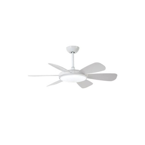 Ventilateur de plafond LED MODE blanc avec moteur DC 6 pales 24W CCT