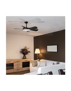 Ventilador de techo LED MODE negro con motor DC 6 aspas 24W CCT 2