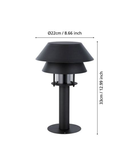 Baliza para Exterior 33cm CHIAPPERA Bombilla excl.1xE27 40W IP65 | LeonLeds